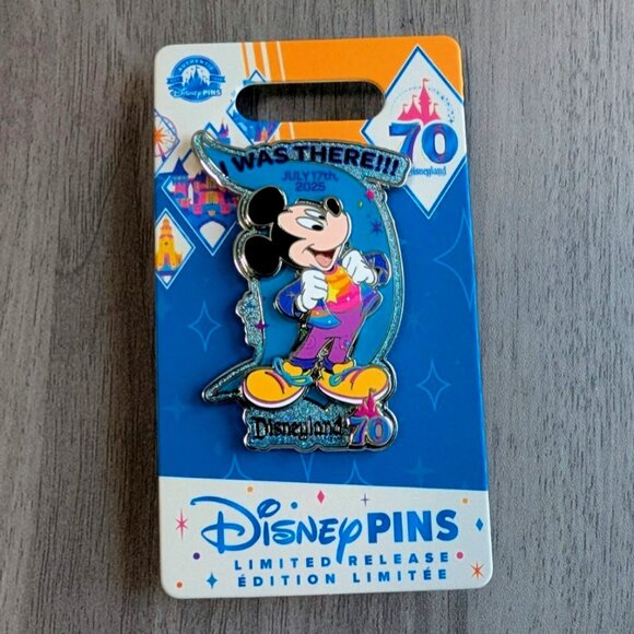Disneyland 70th Anniversary I Was There July 17th 2025 Mickey Mouse LR Pin - Picture 1 of 4